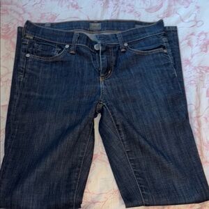 Citizens Of Humanity Blue Ankle Cropped Jeans with Classic Dark Wash